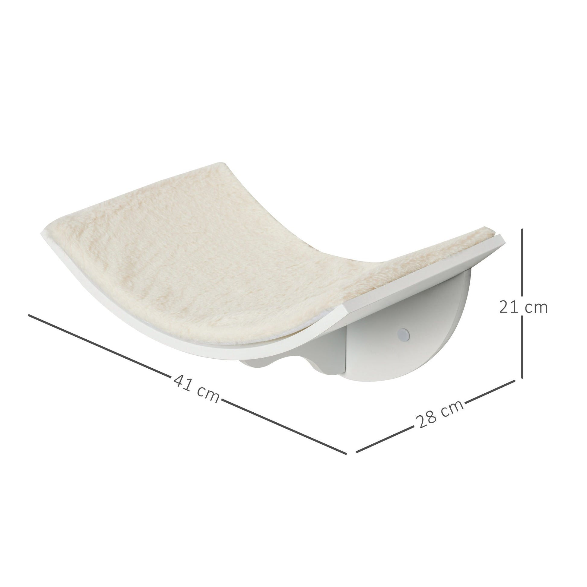 Wood Cat Shelves Wall-Mounted Shelter Curved Kitten Bed Cat Perch Climber Cat Furniture 41 x 28 x 21cm White-2