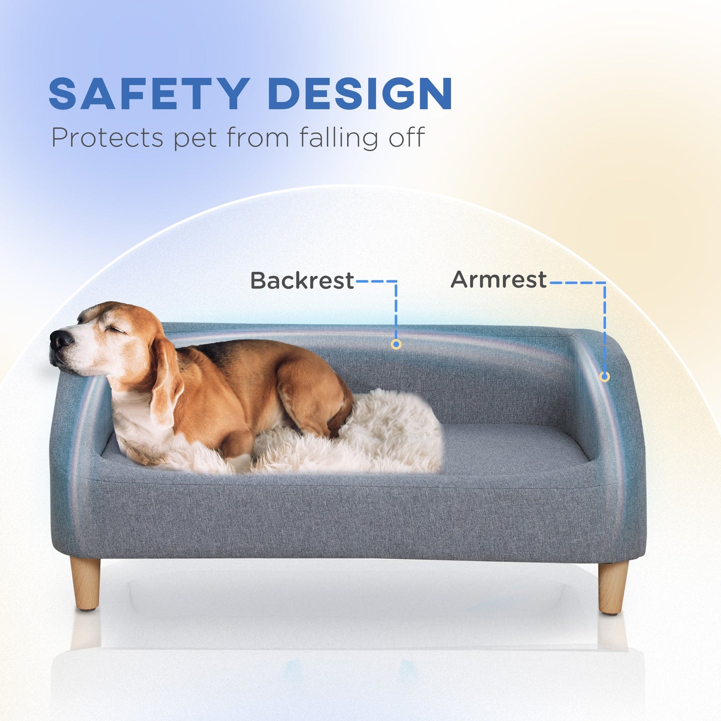 Dog Sofa, pet Bed, with Soft Cushion, Washable Cover, for Small, Medium & Large Dogs - Grey-4
