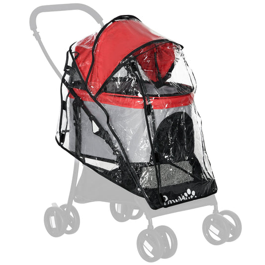 Dog Pram Rain Cover, Cover for Dog Stroller Buggy Pushchair for Small Miniature Dogs Cats, with Front Rear Entry-0