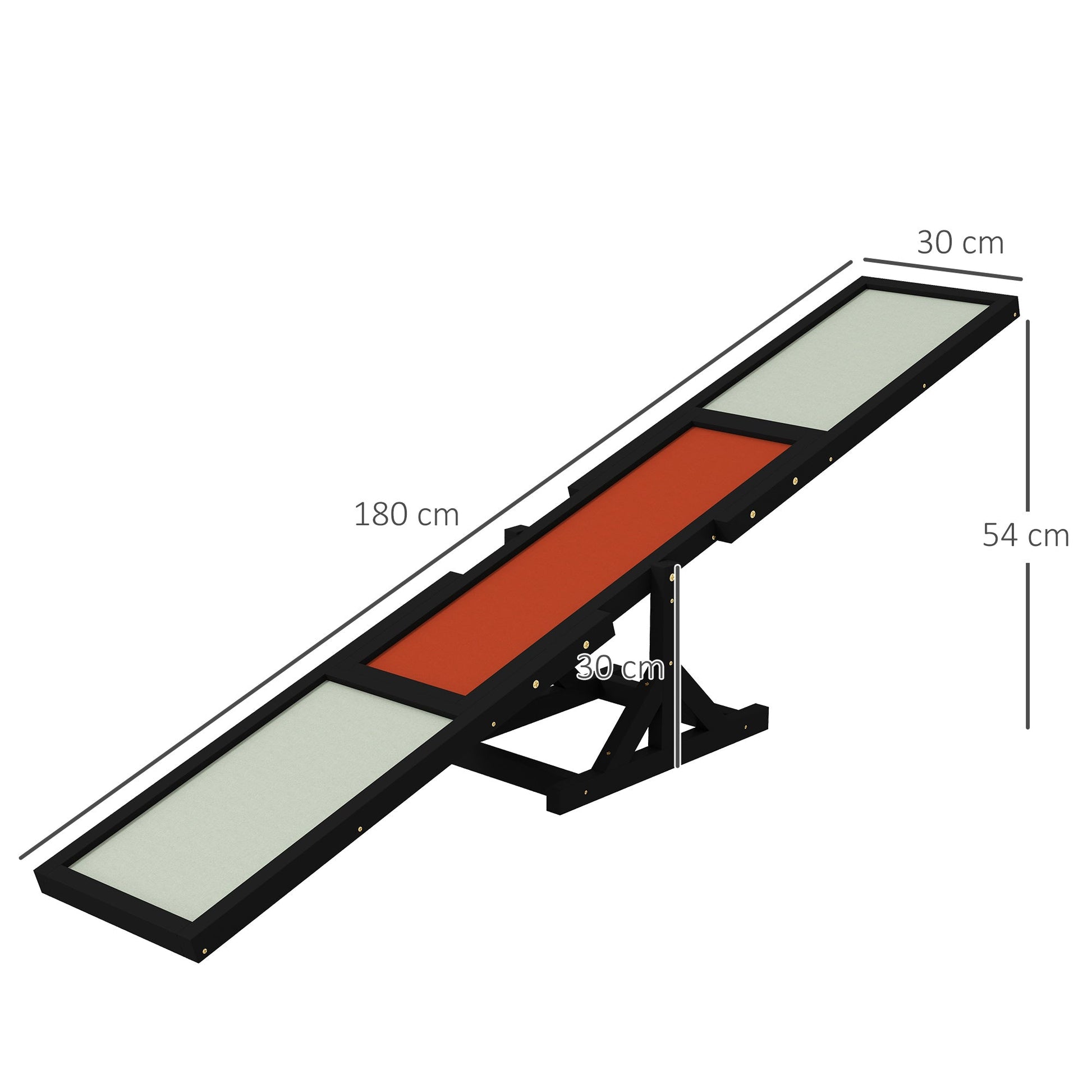 Wooden Pet Seesaw for Big Dogs, Dog Agility Equipment with Anti-Slip Surface - Black-2
