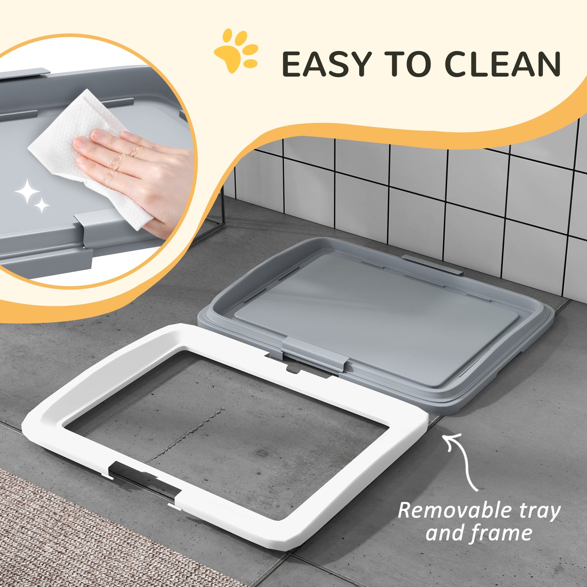 Dog Toilet Tray for Training Dogs, Dog Litter Tray for Indoor, Outdoor, 63 x 49 x 6cm-4