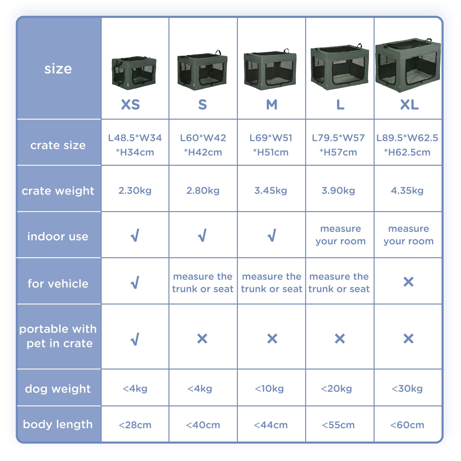 Pet Carrier, Portable Cat Carrier, Foldable Dog Bag for Miniature Dogs, 60 x 42 x 42 cm, Grey-3
