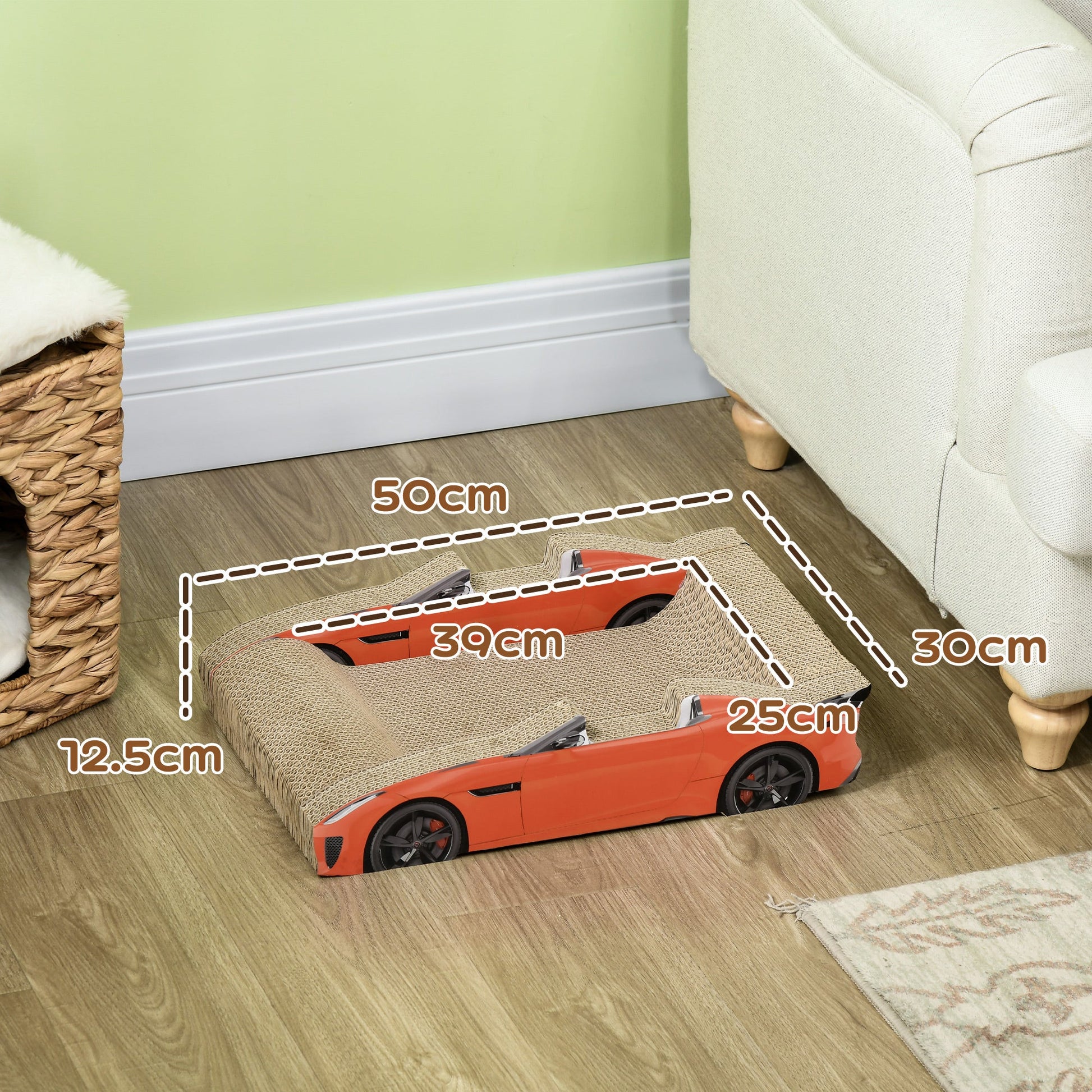 2 in 1 Cat Scratching Board with Catnip, Car-shaped-2