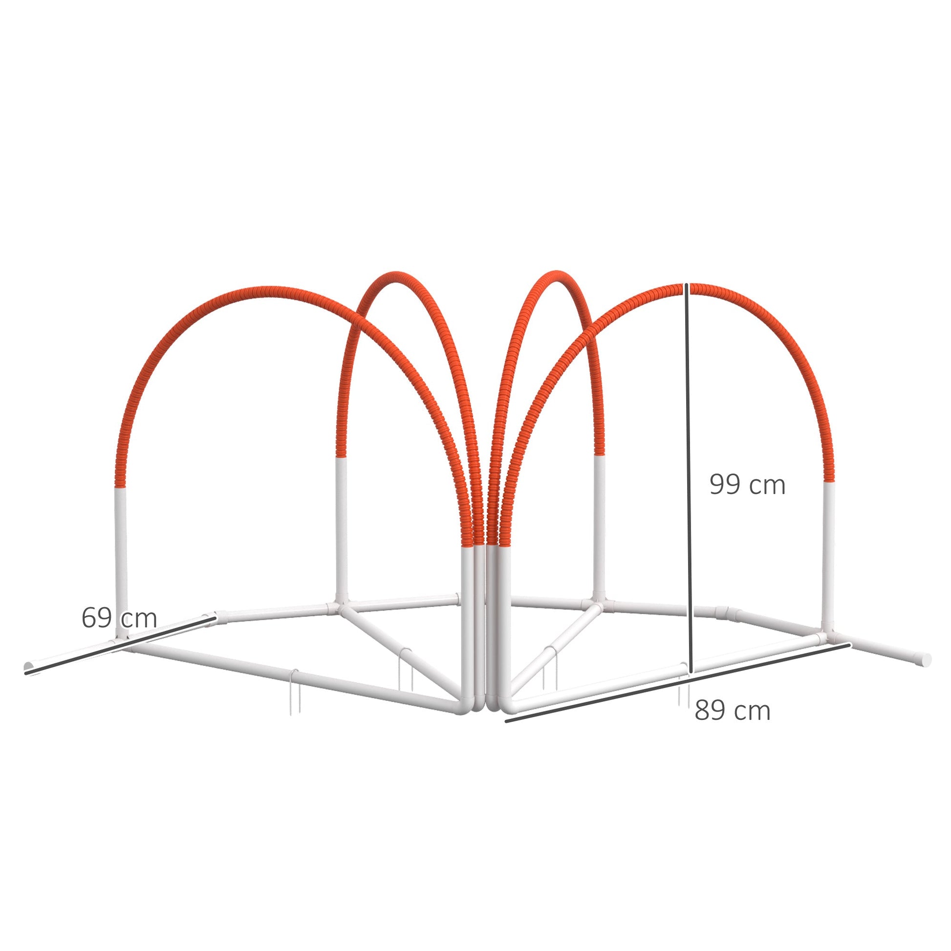 Dog Agility Equipment Set, Dog Agility Training Equipment for Dogs w/ Oxford Carry Bag, 4 PCS Weave Poles Orange-2